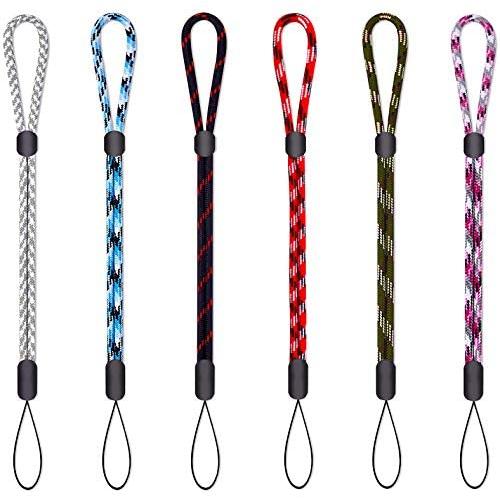 Adjustable Wrist Lanyard Hand Strap, Mini Wristlet 9.5" for Phone Camera Flashlight USB Flash Drive Key Remote Controller Small Devices 6 pcs Assorted Color