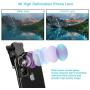 AFAITH 5 in 1 Phone Camera Lens Kit-12X Zoom Telephoto Lens + 0.36X Wide Angle+ 180° Fisheye Lens+ Dual 15X Macro Lens for iPhone X/XS/8/8P/7/6, Samsung S10/S10+/S9/S8/S6 and Other Smartphone