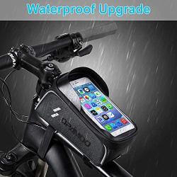 Bike Phone Front Frame Bag - Waterproof Bicycle Top Tube Cycling Phone Mount Pack Phone Case for 6.5’’ iPhone Plus xs max