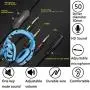 Best Gaming Headset PS4, Compatible for Xbox One, Nintendo Switch, ONIKUMA K1 Stereo Noise Cancelling Over Ear Headphones with Microphone, PC, Phone, with Free Headphone Hook,About 15 Days Delivery