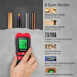 Stud Finder Sensor Meterk Wall Scanner - 5 in 1 Electronic Center Finder Multi-Functional Wall Finder Detector with LED/Sound Warning for Wood Stud/Metal/Live AC Wire/Moisture Detection