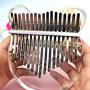 Koldot Clear Kalimba 17 Keys Engraved With Notes Bear Shaped Thumb Piano Solid Finger Piano Clear Body Cute Crystal Acrylic Kalimba With Tuning Hammer Hard Case Gifts for Kids Adult Beginners