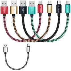 Short Micro USB Cables [1 ft 5 Pack] Nylon Braided, Honest kin Fast USB Android Charger Cord for Power Banks and Android Cell Phones as Samsung, HTC, LG