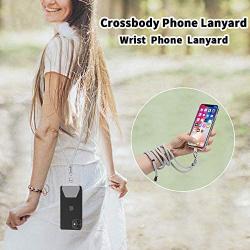 SS Crossbody Phone Lanyard,Cell Phone Lanyard Tether Lasso Patch with Adjustable Neck Strap Ｃompatible with Any Cell Phone iPhone Smartphones - Grey