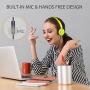 Avantree Long Cord Wired Headphones with Microphone(1.5M/4.9FT), Superb Sound, Comfortable, for Kids, Adults, Lightweight, On Ear Headset for Phone, Laptop, Computer, iPad, Tablet - 026 Yellow Green