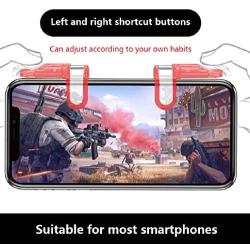 ZIYUMR PUBG Mobile Game Controller, Shooting Assist Button, Mobile Trigger, Mobile Game Joystick for 4-6.5 inch Android and Other Smart Phone (Red)