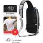 OZUKO Sling Backpack USB Anti-Theft MenS Chest Bag Casual Shoulder Bag