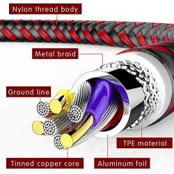 USB Type C Cable 3A Fast Charging 4-Pack (3/6/6/10 FT) Premium Nylon Braided, Compatible Samsung Galaxy S10 S9 S8 Plus Note 10 9 8,Moto Z Z3,LG V50 G8,Other USB C Devices（Red）