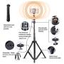 Amconsure LED Ring Light,10" Selfie Ring Light with Adjustable Tripod Stand & Phone Holder for Live Stream/Makeup/YouTube Video/Photography Compatible iPhone Android