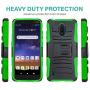 CasemartUSA Phone Case for [Nokia C2 Tennen/Nokia C2 Tava (Cricket Wireless)], [Refined Series][Green] Shockproof Cover with Built-in Kickstand & Belt Clip Holster for Nokia C2 Tennen / C2 Tava