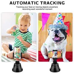 Smart Portable Selfie Stick,360°Rotation Auto Face Object Tracking Camera Tripod Holder Smart Shooting Cell Phone Camera Mount, Vlog Shooting Smartphone Mount Holder for All iPhone Android Phone