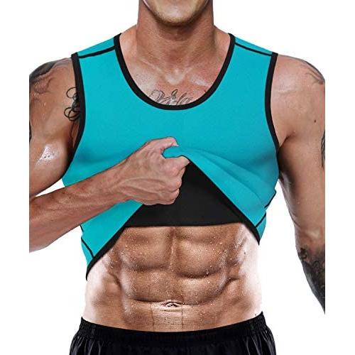 Men Neoprene Waist Trainer Sauna Sweat Suit Workout Vest Tank Top Tummy Control Shapewear Slimming Body Shaper