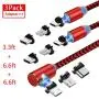 UGI Magnetic Charger Cable 3 in 1 Charging Cable Nylon Braided LED Lighting Cord Compatible with Android,Micro USB,Type C/USB C,i- OS Smartphone Devices (6.6ft L-Shape+3.3ft/6.6ft Straight,3 Pack) UGI Magnetic Charger Cable 3 in 1 Charging Cable Nylon Braided LED Lighting Cord Compatible with Android,Micro USB,Type C/USB C,i- OS Smartphone Devices (6.6ft L-Shape+3.3ft/6.6ft Straight,3 Pack)