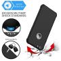 ORETECH iPhone 6S Plus Case, iPhone 6 Plus/6S Plus Case with [2 x Tempered Glass Screen Protector] 360° Shockproof Protective Hard PC+Soft TPU Silicone Cover for iPhone 6 Plus/6s Plus - 5.5 Black