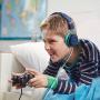 Baseman Kids Headphones with Microphone, Wired On-Ear Headsets with Safe Volume Limited 85 dB, Foldable and Adjustable Headphones with a 3.5mm Jack Cord for Children/School/Cellphone/Tablet Blue