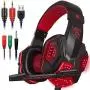 Gaming Headset with Mic and LED Light for Laptop Computer, Cellphone, PS4 and Son on, DLAND 3.5mm Wired Noise Isolation Gaming Headphones - Volume Control.(Black and Red) Gaming Headset with Mic and LED Light for Laptop Computer, Cellphone, PS4 and Son on, DLAND 3.5mm Wired Noise Isolation Gaming Headphones - Volume Control.(Black and Red)