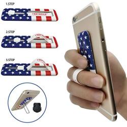 Finger Holder with Stand for Phones, AOLEY Cell Phone Grip | Finger Strap for iPhone Android Smartphone Car Holder Small Tablet (Stars and Stripes)