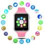 Padgene Bluetooth Smartwatch,Touchscreen Wrist Smart Phone Watch Sports Fitness Tracker with SIM SD Card Slot Camera Pedometer Compatible with iPhone iOS Android for Kids Men Women (Pink)