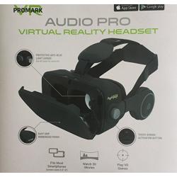 ProMark Virtual Reality Goggles With Built In Headset For Google Play, App Store, Fits Most Smartphones
