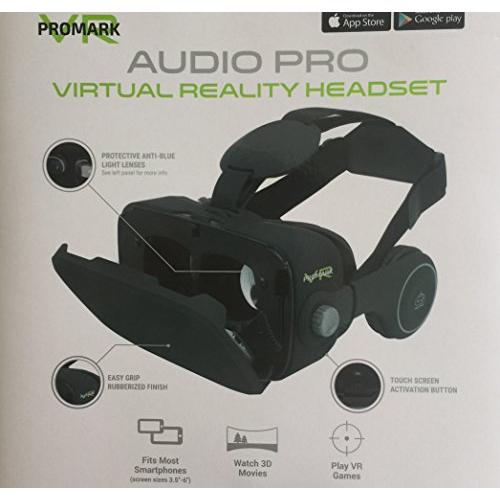 ProMark Virtual Reality Goggles With Built In Headset For Google Play, App Store, Fits Most Smartphones