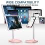 Cell Phone Stand, Tekpluze Angle Height Adjustable Cell Phone Stand for Desk,Thick Case Friendly Phone Holder Stand for Desk, Compatible with All Mobile Phones (Pink)