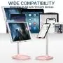 Cell Phone Stand, Tekpluze Angle Height Adjustable Cell Phone Stand for Desk,Thick Case Friendly Phone Holder Stand for Desk, Compatible with All Mobile Phones (Pink) Cell Phone Stand, Tekpluze Angle Height Adjustable Cell Phone Stand for Desk,Thick Case Friendly Phone Holder Stand for Desk, Compatible with All Mobile Phones (Pink)
