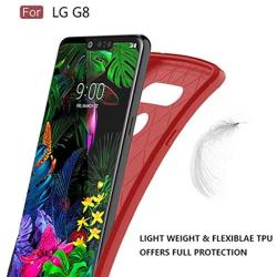 LG G8 ThinQ Case,LG G8 Case, Sucnakp TPU Shock Absorption Cell Phone Cases Technology Raised Bezels Protective Cover for LG G8 Case (Red)