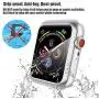 Alinsea [2 Pack] Screen Protector for Apple Watch 40mm Tempered Glass [Full Coverage] Bumper Hard Case [with Screen Protector Built-in] Overall Protective Cover for iwatch 40mm Series 4/5-Silver