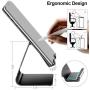 Cell Phone Stand Holder 2020 Aluminum Desktop Cellphone Cradle Dock with Cable Collective, Anti-Slip Base and Convenient Charging Port for iPhone 11 Pro Max, Bedside Table, Office, Desk Accessories