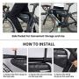 Bike Frame Bag, Waterproof Front Tube Triangle Pack Mountain Road Bicycle Storage Pouch, Bike Handlebar Bag with Reflective Strip for Cell Phone, Wallet, Repair Tool, Cycling Accessories (Black, 3L)