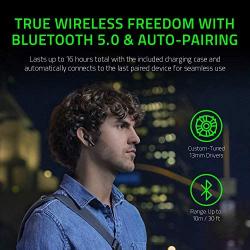 Razer Hammerhead True Wireless Bluetooth Earbuds: Low-Latency - Water Resistant - Bluetooth 5.0 Auto Pairing - Classic Black