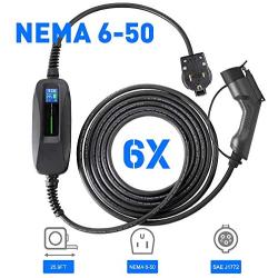 Morec EV Charger Level 2 32 Amp Upgraded Portable Electric Vehicle Charger, NEMA 6-50 220V-240V 26ft (7.9M) EV Charging Cable, SAE J1772 Compatible with Most Electric Cars