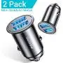 [2-Pack] AINOPE Car Charger, 4.8A All Metal Car Charger Adapter Dual USB Cigarette Lighter USB Charger Mini Flush Fit Compatible with iPhone 11/XR/x/8/7, iPad Air 2/Mini 3, Note 9/Galaxy S10/S9-Black
