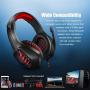 Stereo Gaming Headset Compatible with PS4, Xbox One, Nintendo Switch, PC, Headphones for PS4 Xbox One Laptop with Bass Surround, LED Light, Soft Memory Earmuffs & Noise Canceling Microphon
