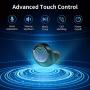 Wireless Earbuds with Flashlight, Touch Control Bluetooth 5.0 Headphones with Charging Case Waterproof In-Ear Earphones E-Book, Passive Noise Reduction Compatible with iPhone Android