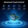 Wireless Earbuds with Flashlight, Touch Control Bluetooth 5.0 Headphones with Charging Case Waterproof In-Ear Earphones E-Book, Passive Noise Reduction Compatible with iPhone Android