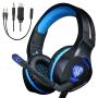 Xbox One Headset,Gaming Headset for PS4 PC Mobile Phone,3.5 mm Gaming Headset LED Light Over-Ear Headphones with Volume Control Microphone for Xbox PS4 Laptop Tablet USB Lighting WSQiWNi
