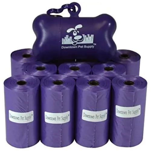 Downtown Pet Supply Dog Pet Waste Poop Bags with Leash Clip and Bag Dispenser - 180, 220, 500, 700, 880, 960, 2200 Bags
