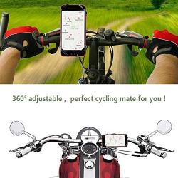 WD&CD [2 Pack] Bike Phone Holder, Universal Bike Phone Mount for 4"" to 6.5"" Screen Size Phones, 360° Adjustable Detachable Silicone Bicycle Motorcycle Phone Holder for Smartphones