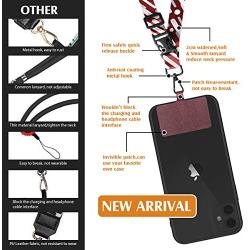 Universal Phone Lanyard Neck Wrist Straps with Durable Nylon Patch Compatible for iPhone Samsung Galaxy Huawei Series and Most Smartphone (Red)