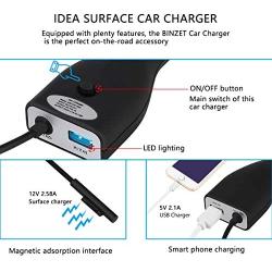 Surface Car Charger, 42W 12V 2.58A Power Supply for Microsoft Surface Pro 3/Pro 4/Pro 5/Pro 6, Surface Book, Surface Go, Surface Laptop with 5V 2.1A USB Charging Port (5Ft Cord)