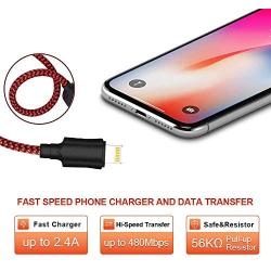 iPhone Charger Cable Aione iPhone Charger Cord Fast Charging 4Pack [3/6/6/10FT] MFi Certified Lightning Cable iPhone Cable Nylon Charger for iPhone 11 Pro Max XS SE2020 XR X 8 Plus 7 6 6s 5 iPad