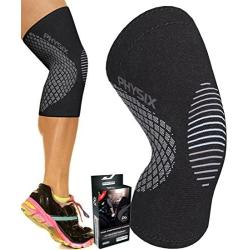 Physix Gear Knee Support Brace - Premium Recovery & Compression Sleeve For Meniscus Tear, ACL, MCL Running & Arthritis - Best Neoprene Stabilizer Wrap for Crossfit, Squats & Workouts - For Men & Women