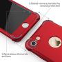 ORETECH iPhone 7 Case,iPhone 8 Case with[2 x Tempered Glass Screen Protectors] 360° Full Body Anti-Scratch Protection Cover Hard PC + Soft Rubber Silicone for iPhone 7/8-4.7- Metallic Red