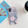 Samsung Galaxy A71 Phone Case for Women & Girls,YeLoveHaw Flexible Soft Slim Fit Full-around Protective Cute Case Cover with Floral Purple Gray Leaves Pattern for Samsung GalaxyA71 6.7(Pink Flowers)