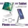 Foldable Cell Phone Stand Holder Adjustable Cell Phone Stand for Desk Compatible with iPhone 10 11 X Xr Xs max All Mini Samsung Galaxy ipad Smartphones Tablets(White) Foldable Cell Phone Stand Holder Adjustable Cell Phone Stand for Desk Compatible with iPhone 10 11 X Xr Xs max All Mini Samsung Galaxy ipad Smartphones Tablets(White)