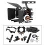 YaeCCC Video Stabilizer Kit 15mm Rod Rig Camera Cage+Follow Focus+Matte Box Compatible for Sony A7 (Orange) DSLR Video Camera Cage Mount Rig Cage Kit