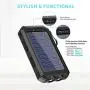 Solar Charger, 20000 mAh Portable Solar Power Bank for Cell Phone Waterproof External Backup Solar Battery Charger with Dual 2 USB Port/LED Flashlights Compatible All Smartphone, Tablet, and More Solar Charger, 20000 mAh Portable Solar Power Bank for Cell Phone Waterproof External Backup Solar Battery Charger with Dual 2 USB Port/LED Flashlights Compatible All Smartphone, Tablet, and More