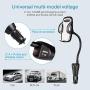 Amoner Car Phone Mount, Adjustable 4-in-1 Cigarette Lighter Cell Phone Holder with Dual USB 3.1A Charger Voltage Detector Car Mount Cradle for iPhone 11 Pro XS X XR 8 7 Samsung Galaxy S10 S9 S8