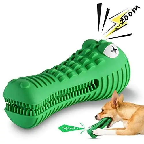 VRTOP Dog Chew Toys Dog Toys for Aggressive Chewers Large Medium Breed Squeaky Dog Toothbrush Indestructible Outside Interactive Pets Training Toys Tough Dental Chews Teething Cleaning